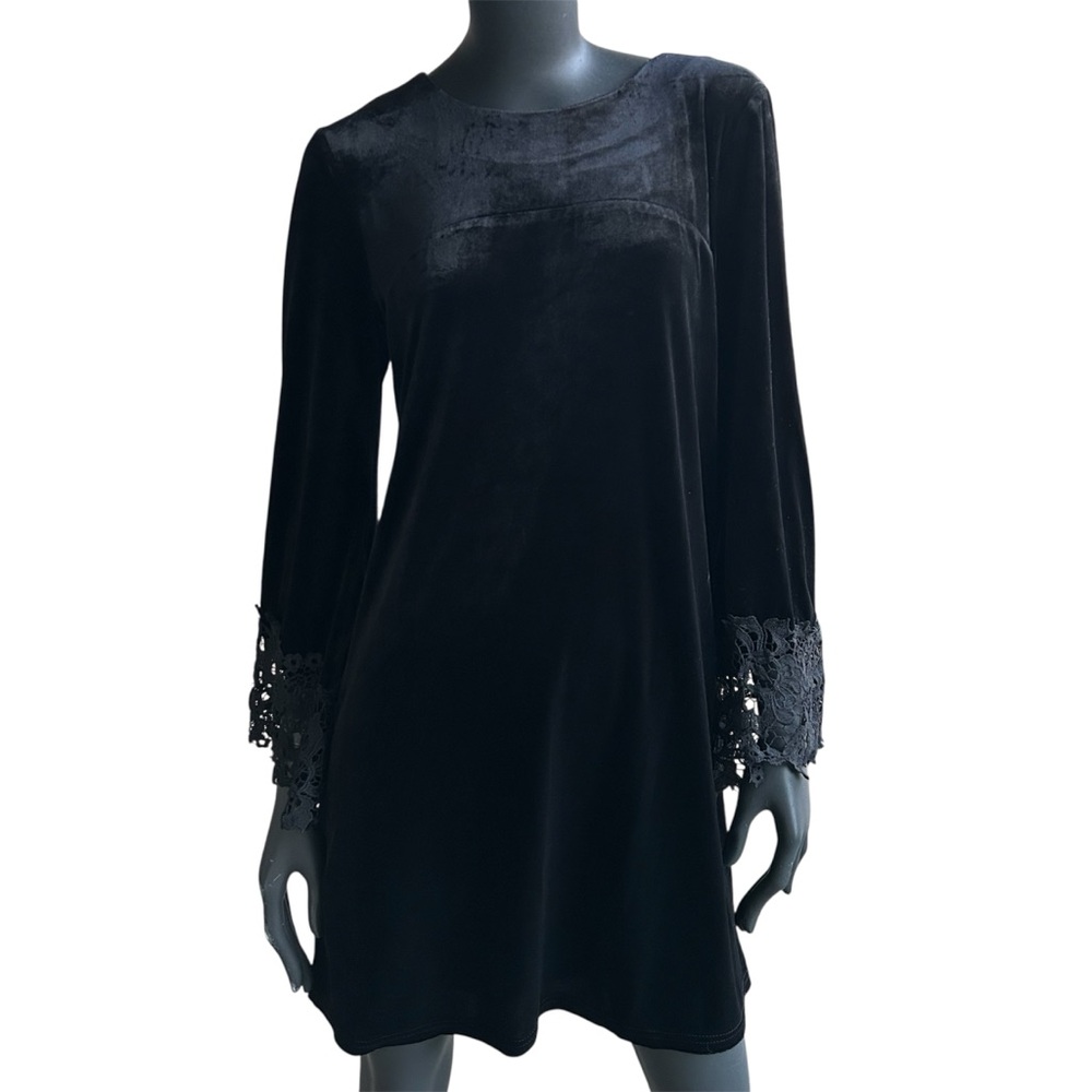 NEW Neiman Marcus Velvet Lace Mini Dress Witch Goth Dark Romantic Wednesday